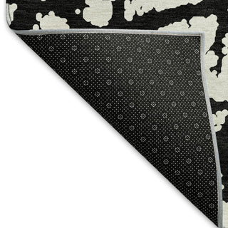 Piper Looms Mayfield Abstract AMF972 Black Machine Washable Area Rug Backing Image