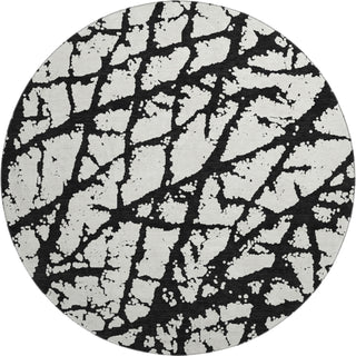 Piper Looms Mayfield Abstract AMF972 Black Machine Washable Area Rug Round Main Image