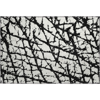 Piper Looms Mayfield Abstract AMF972 Black Machine Washable Area Rug Scatter Main Image