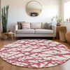 Piper Looms Mayfield Abstract AMF972 Blush Machine Washable Area Rug Round Lifestyle Image Feature