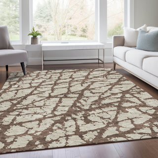 Piper Looms Mayfield Abstract AMF972 Brown Machine Washable Area Rug Lifestyle Image Feature