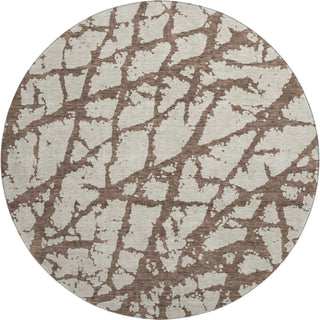 Piper Looms Mayfield Abstract AMF972 Brown Machine Washable Area Rug Round Main Image