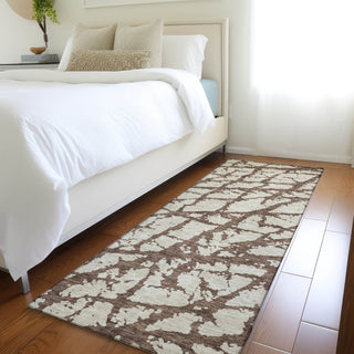 Piper Looms Mayfield Abstract AMF972 Brown Machine Washable Area Rug Runner Lifestyle Image Feature