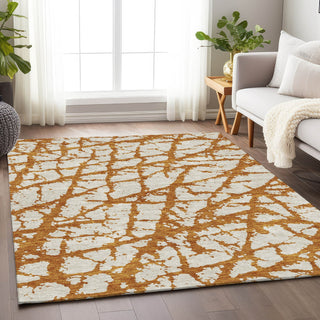 Piper Looms Mayfield Abstract AMF972 Copper Machine Washable Area Rug Lifestyle Image Feature