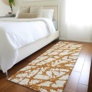 Piper Looms Mayfield Abstract AMF972 Copper Machine Washable Area Rug Runner Lifestyle Image Feature