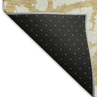 Piper Looms Mayfield Abstract AMF972 Gold Machine Washable Area Rug Backing Image