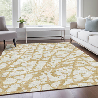 Piper Looms Mayfield Abstract AMF972 Gold Machine Washable Area Rug Lifestyle Image Feature
