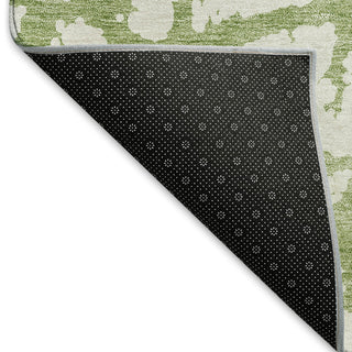 Piper Looms Mayfield Abstract AMF972 Green Machine Washable Area Rug Backing Image
