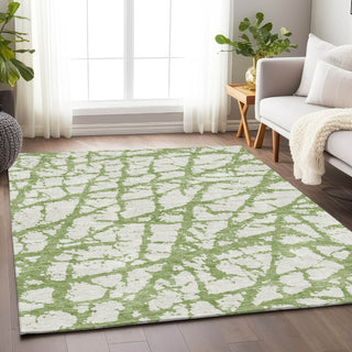 Piper Looms Mayfield Abstract AMF972 Green Machine Washable Area Rug Lifestyle Image Feature