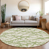 Piper Looms Mayfield Abstract AMF972 Green Machine Washable Area Rug Round Lifestyle Image Feature