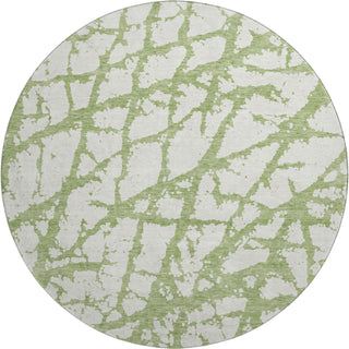 Piper Looms Mayfield Abstract AMF972 Green Machine Washable Area Rug Round Main Image