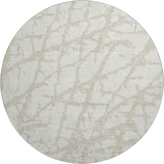 Piper Looms Mayfield Abstract AMF972 Ivory Machine Washable Area Rug Round Main Image