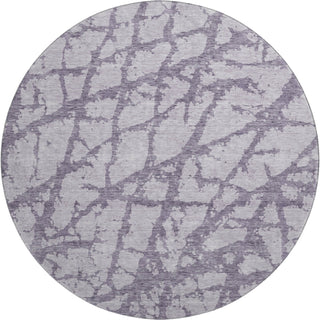 Piper Looms Mayfield Abstract AMF972 Lavender Machine Washable Area Rug Round Main Image