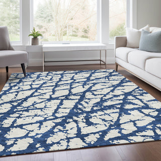 Piper Looms Mayfield Abstract AMF972 Navy Machine Washable Area Rug Lifestyle Image Feature