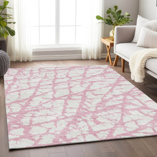 Piper Looms Mayfield Abstract AMF972 Pink Machine Washable Area Rug Lifestyle Image Feature