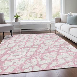 Piper Looms Mayfield Abstract AMF972 Pink Machine Washable Area Rug Lifestyle Image Feature