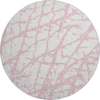 Piper Looms Mayfield Abstract AMF972 Pink Machine Washable Area Rug Round Main Image
