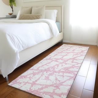 Piper Looms Mayfield Abstract AMF972 Pink Machine Washable Area Rug Runner Lifestyle Image Feature