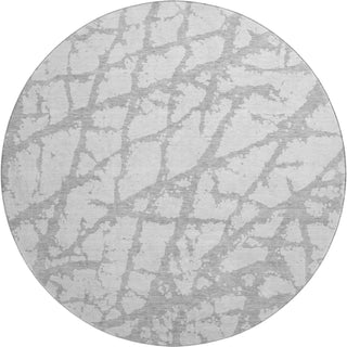 Piper Looms Mayfield Abstract AMF972 Silver Machine Washable Area Rug Round Main Image