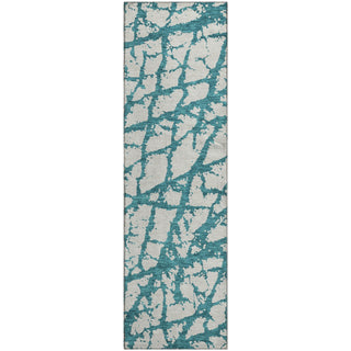 Piper Looms Mayfield Abstract AMF972 Teal Machine Washable Area Rug Runner Main Image