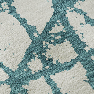Piper Looms Mayfield Abstract AMF972 Teal Machine Washable Area Rug Swatch Image