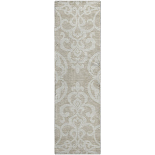 Piper Looms Mayfield Damask AMF973 Beige Machine Washable Area Rug Runner Main Image