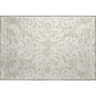 Piper Looms Mayfield Damask AMF973 Beige Machine Washable Area Rug Scatter Main Image