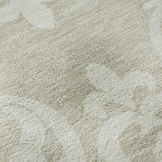 Piper Looms Mayfield Damask AMF973 Beige Machine Washable Area Rug Swatch Image