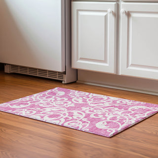 Piper Looms Mayfield Damask AMF973 Blush Machine Washable Area Rug Scatter Lifestyle Image Feature