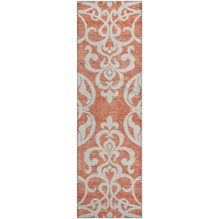 Piper Looms Mayfield Damask AMF973 Coral Machine Washable Area Rug Runner Main Image