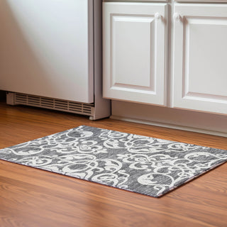 Piper Looms Mayfield Damask AMF973 Gray Machine Washable Area Rug Scatter Lifestyle Image Feature