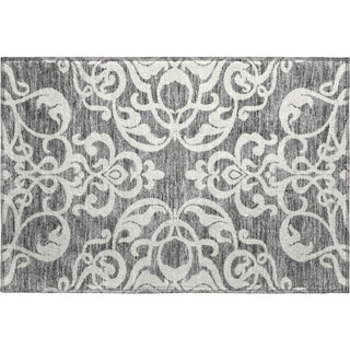 Piper Looms Mayfield Damask AMF973 Gray Machine Washable Area Rug Scatter Main Image
