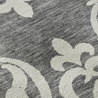 Piper Looms Mayfield Damask AMF973 Gray Machine Washable Area Rug Swatch Image