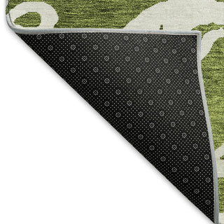 Piper Looms Mayfield Damask AMF973 Green Machine Washable Area Rug Backing Image