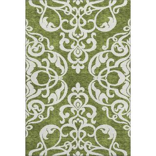 Piper Looms Mayfield Damask AMF973 Green Machine Washable Area Rug main image
