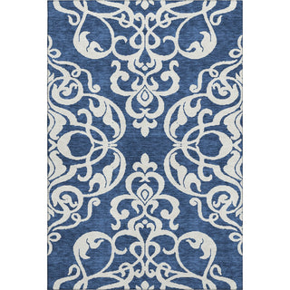Piper Looms Mayfield Damask AMF973 Navy Machine Washable Area Rug main image