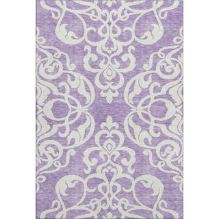 Piper Looms Mayfield Damask AMF973 Purple Machine Washable Area Rug main image