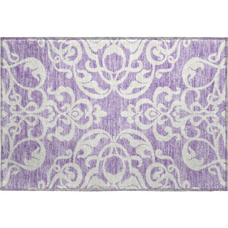 Piper Looms Mayfield Damask AMF973 Purple Machine Washable Area Rug Scatter Main Image