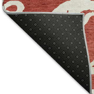Piper Looms Mayfield Damask AMF973 Red Machine Washable Area Rug Backing Image