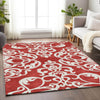 Piper Looms Mayfield Damask AMF973 Red Machine Washable Area Rug Lifestyle Image Feature