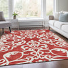 Piper Looms Mayfield Damask AMF973 Red Machine Washable Area Rug Lifestyle Image Feature