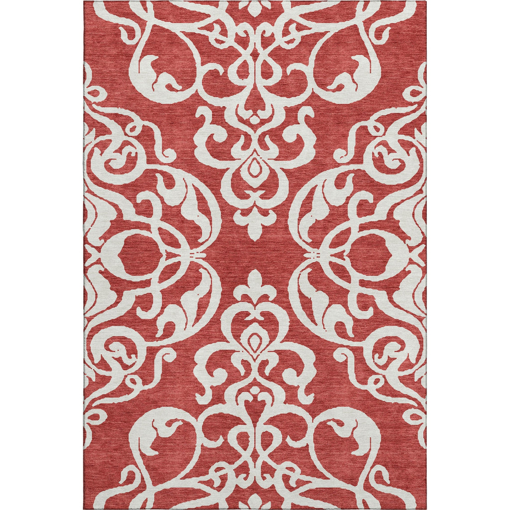 Piper Looms Mayfield Damask AMF973 Red Machine Washable Area Rug main image