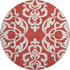 Piper Looms Mayfield Damask AMF973 Red Machine Washable Area Rug Round Main Image