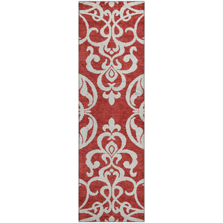 Piper Looms Mayfield Damask AMF973 Red Machine Washable Area Rug Runner Main Image