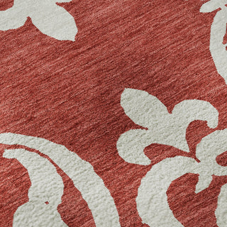 Piper Looms Mayfield Damask AMF973 Red Machine Washable Area Rug Swatch Image