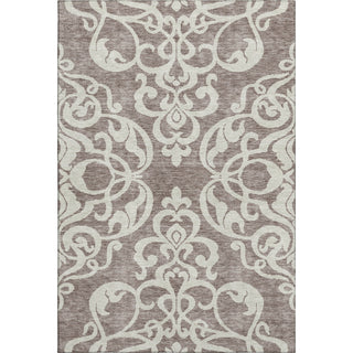 Piper Looms Mayfield Damask AMF973 Taupe Machine Washable Area Rug main image