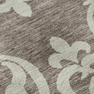 Piper Looms Mayfield Damask AMF973 Taupe Machine Washable Area Rug Swatch Image