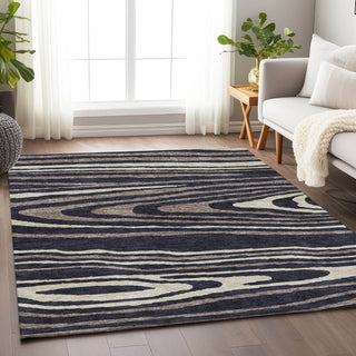Piper Looms Mayfield Nature AMF974 Black Machine Washable Area Rug Lifestyle Image Feature
