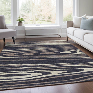 Piper Looms Mayfield Nature AMF974 Black Machine Washable Area Rug Lifestyle Image Feature