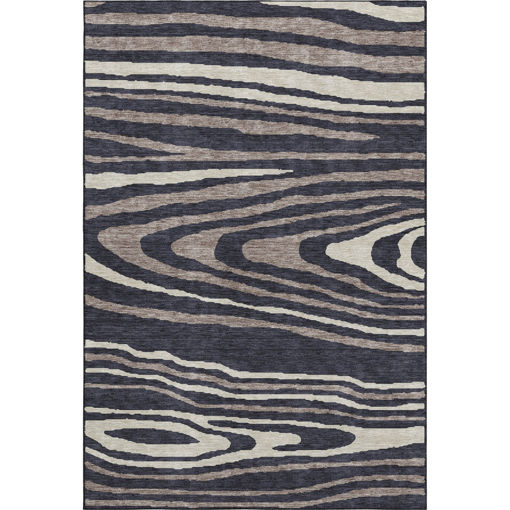 Piper Looms Mayfield Nature AMF974 Black Machine Washable Area Rug main image